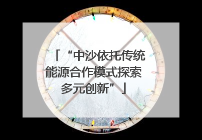 “中沙依托传统能源合作模式探索多元创新”