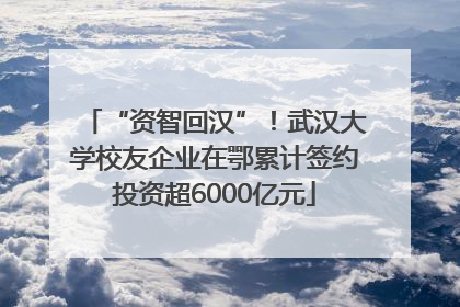 “资智回汉”！武汉大学校友企业在鄂累计签约投资超6000亿元