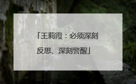 王莉霞：必须深刻反思、深刻警醒