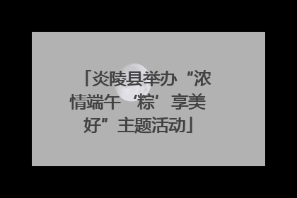 炎陵县举办“浓情端午‘粽’享美好”主题活动
