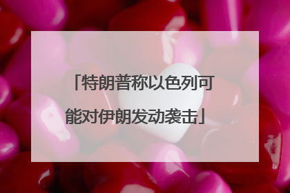 特朗普称以色列可能对伊朗发动袭击