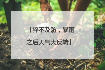 猝不及防，暴雨之后天气大反转