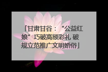 甘肃甘谷：“公益红娘”巧破高额彩礼 破规立范推广文明婚俗