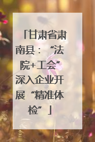 甘肃省肃南县：“法院+工会”深入企业开展“精准体检”
