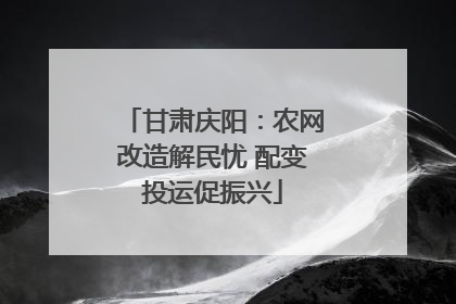 甘肃庆阳：农网改造解民忧 配变投运促振兴