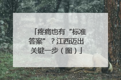 疼痛也有“标准答案”？江西迈出关键一步（图）