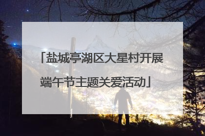 盐城亭湖区大星村开展端午节主题关爱活动