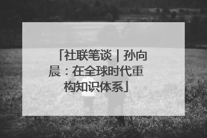 社联笔谈｜孙向晨：在全球时代重构知识体系
