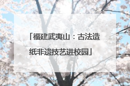 福建武夷山：古法造纸非遗技艺进校园