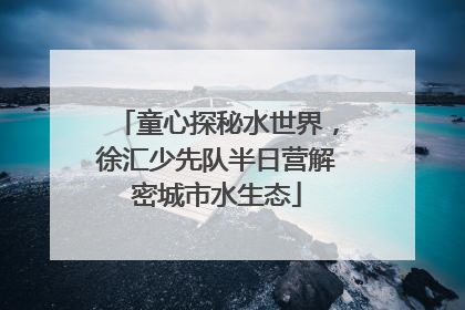 童心探秘水世界，徐汇少先队半日营解密城市水生态