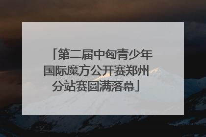 第二届中匈青少年国际魔方公开赛郑州分站赛圆满落幕