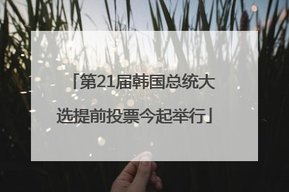 第21届韩国总统大选提前投票今起举行