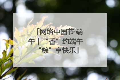 网络中国节·端午｜“香”约端午 “粽”享快乐