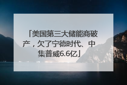 美国第三大储能商破产，欠了宁德时代、中集普威6.6亿