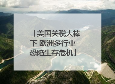 美国关税大棒下 欧洲多行业恐陷生存危机