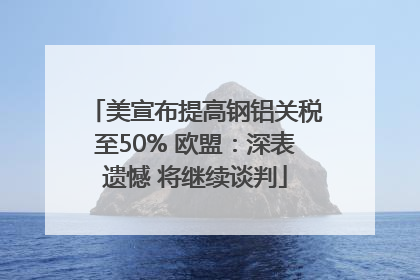 美宣布提高钢铝关税至50% 欧盟：深表遗憾 将继续谈判