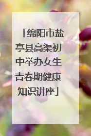 绵阳市盐亭县高渠初中举办女生青春期健康知识讲座