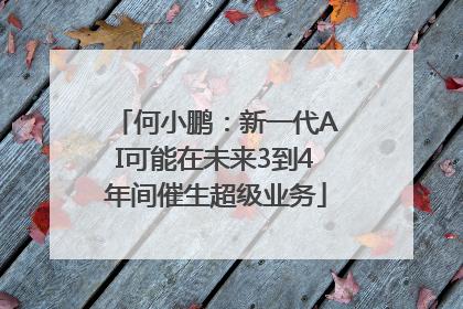 何小鹏：新一代AI可能在未来3到4年间催生超级业务