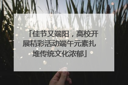 佳节又端阳，高校开展精彩活动端午元素扎堆传统文化浓郁