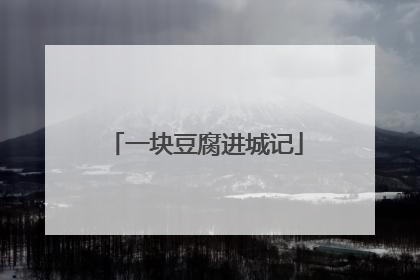 一块豆腐进城记