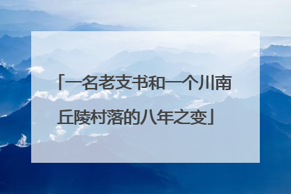 一名老支书和一个川南丘陵村落的八年之变