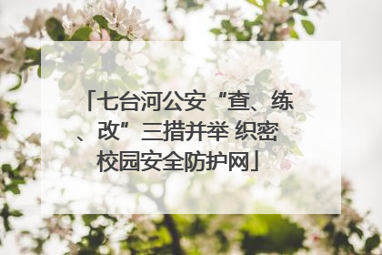 七台河公安“查、练、改”三措并举 织密校园安全防护网