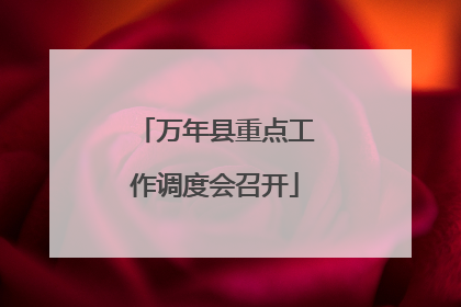 万年县重点工作调度会召开