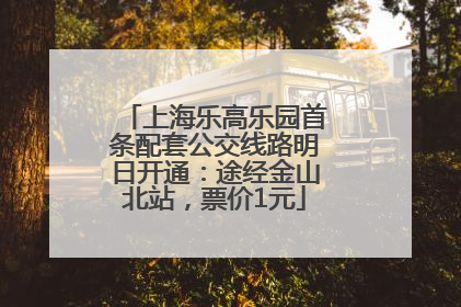 上海乐高乐园首条配套公交线路明日开通：途经金山北站，票价1元