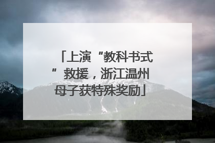 上演“教科书式”救援，浙江温州母子获特殊奖励