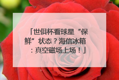 世俱杯看球星“保鲜”状态？海信冰箱：真空磁场上场！