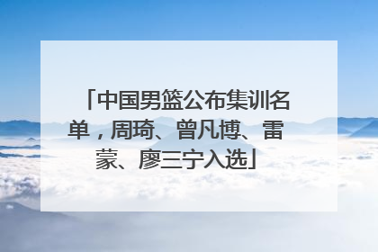 中国男篮公布集训名单，周琦、曾凡博、雷蒙、廖三宁入选