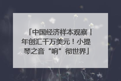中国经济样本观察丨年创汇千万美元！小提琴之音“响”彻世界