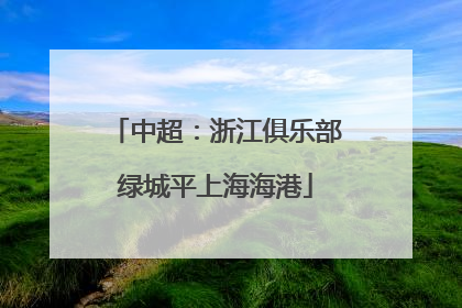 中超：浙江俱乐部绿城平上海海港