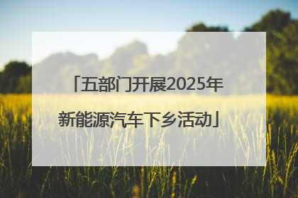 五部门开展2025年新能源汽车下乡活动