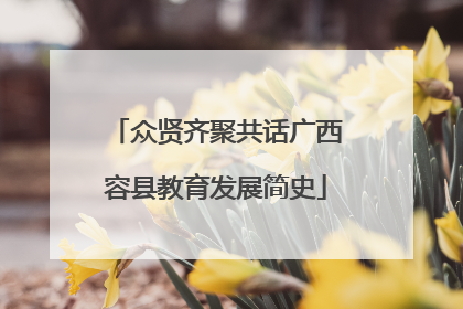 众贤齐聚共话广西容县教育发展简史