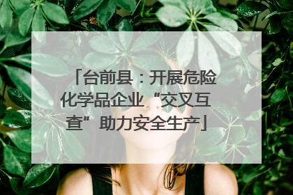 台前县：开展危险化学品企业“交叉互查”助力安全生产