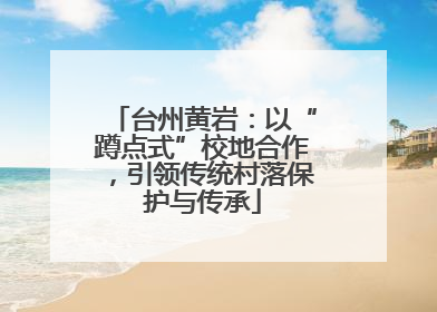 台州黄岩：以“蹲点式”校地合作，引领传统村落保护与传承