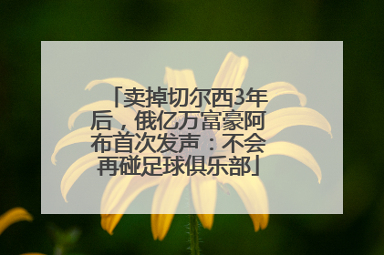 卖掉切尔西3年后，俄亿万富豪阿布首次发声：不会再碰足球俱乐部