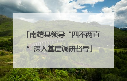 南靖县领导“四不两直”深入基层调研督导