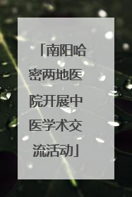 南阳哈密两地医院开展中医学术交流活动