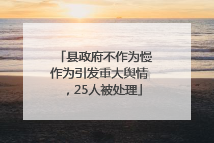 县政府不作为慢作为引发重大舆情，25人被处理