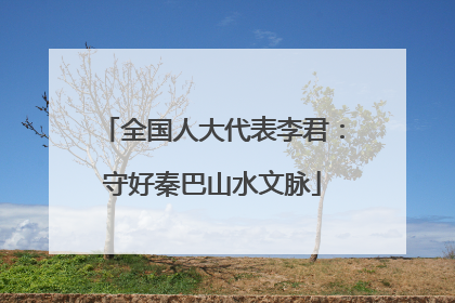 全国人大代表李君：守好秦巴山水文脉