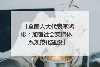 全国人大代表李鸿彬：加强社会支持体系规范化建设