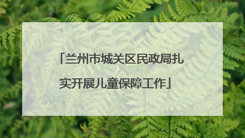 兰州市城关区民政局扎实开展儿童保障工作