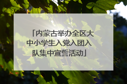 内蒙古举办全区大中小学生入党入团入队集中宣誓活动