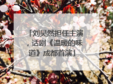 刘昊然担任主演，话剧《温暖的味道》成都首演