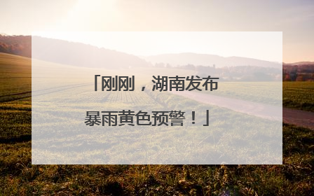刚刚，湖南发布暴雨黄色预警！