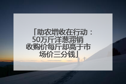 助农增收在行动：50万斤洋葱滞销 收购价每斤却高于市场价三分钱
