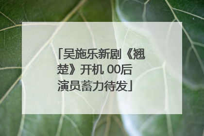 吴施乐新剧《翘楚》开机 00后演员蓄力待发