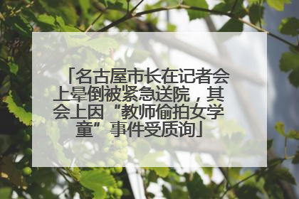 名古屋市长在记者会上晕倒被紧急送院，其会上因“教师偷拍女学童”事件受质询
